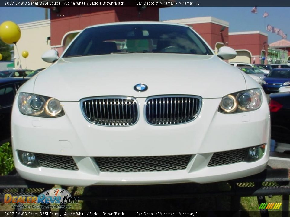 2007 BMW 3 Series 335i Coupe Alpine White / Saddle Brown/Black Photo #2