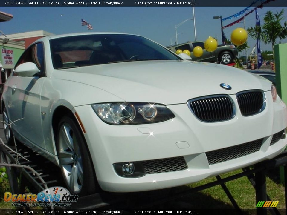 2007 BMW 3 Series 335i Coupe Alpine White / Saddle Brown/Black Photo #3