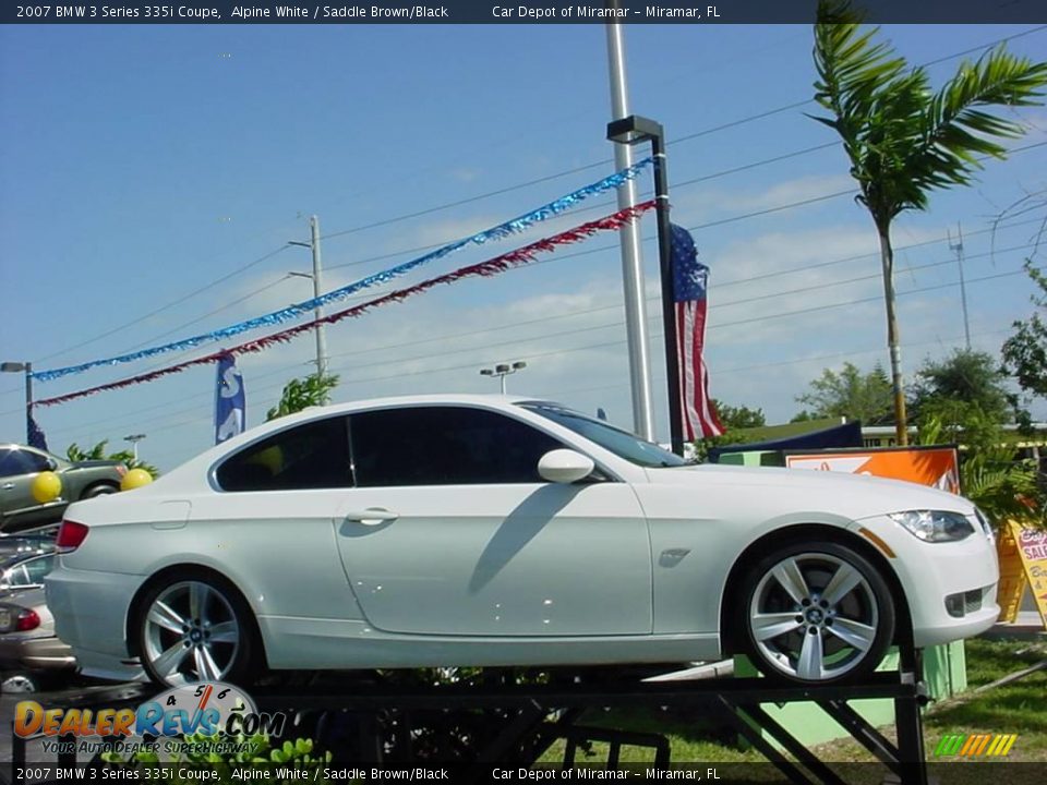 2007 BMW 3 Series 335i Coupe Alpine White / Saddle Brown/Black Photo #4