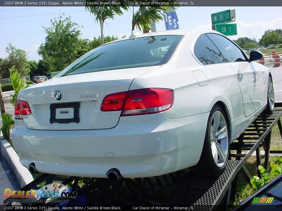 2007 BMW 3 Series 335i Coupe Alpine White / Saddle Brown/Black Photo #5
