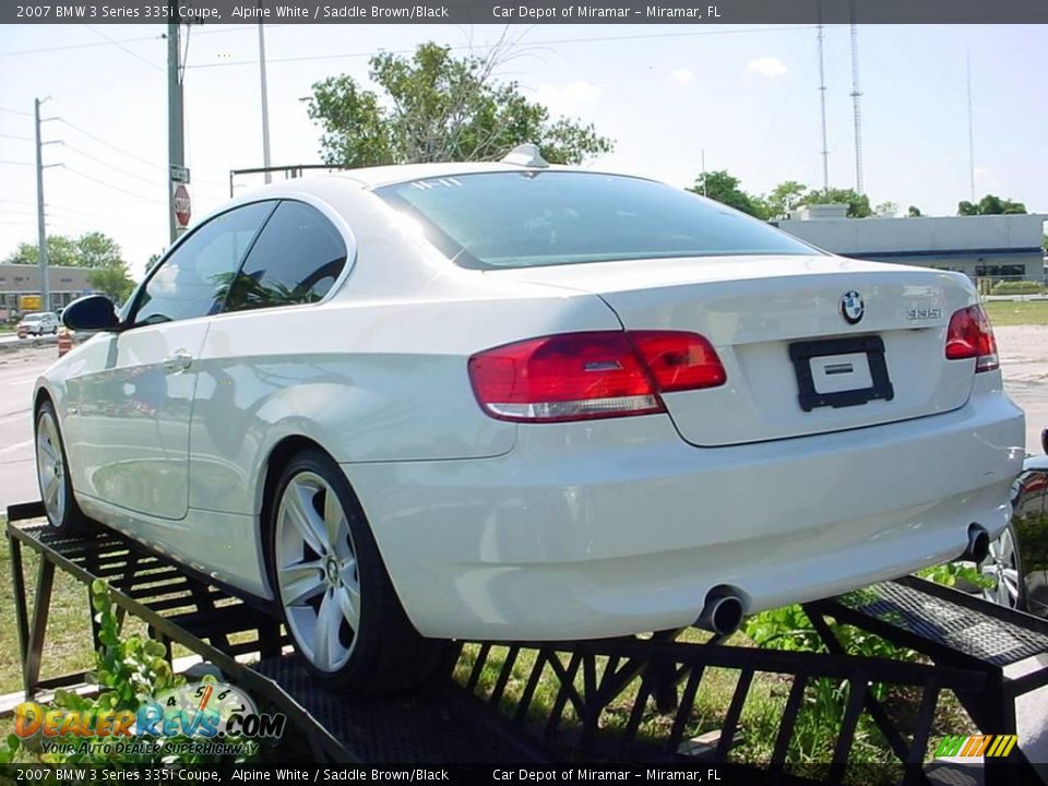 2007 BMW 3 Series 335i Coupe Alpine White / Saddle Brown/Black Photo #7