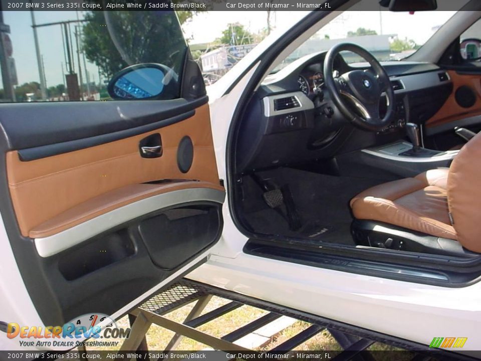 2007 BMW 3 Series 335i Coupe Alpine White / Saddle Brown/Black Photo #8