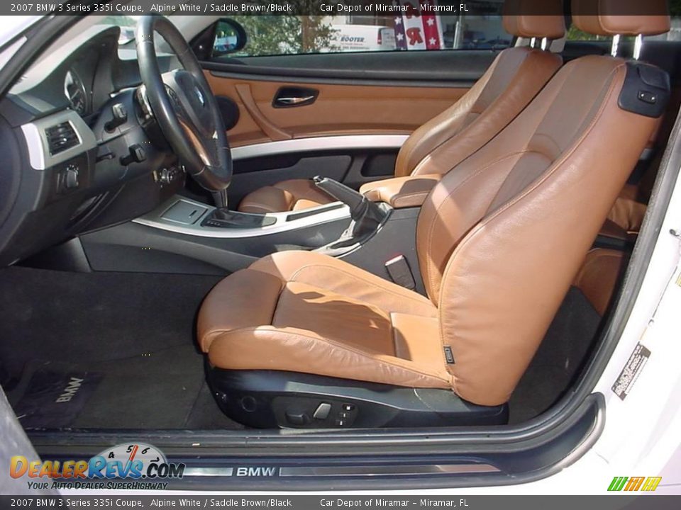 2007 BMW 3 Series 335i Coupe Alpine White / Saddle Brown/Black Photo #9