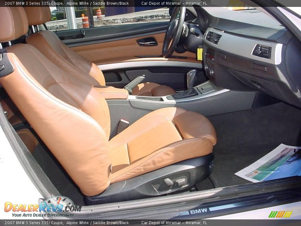 2007 BMW 3 Series 335i Coupe Alpine White / Saddle Brown/Black Photo #10