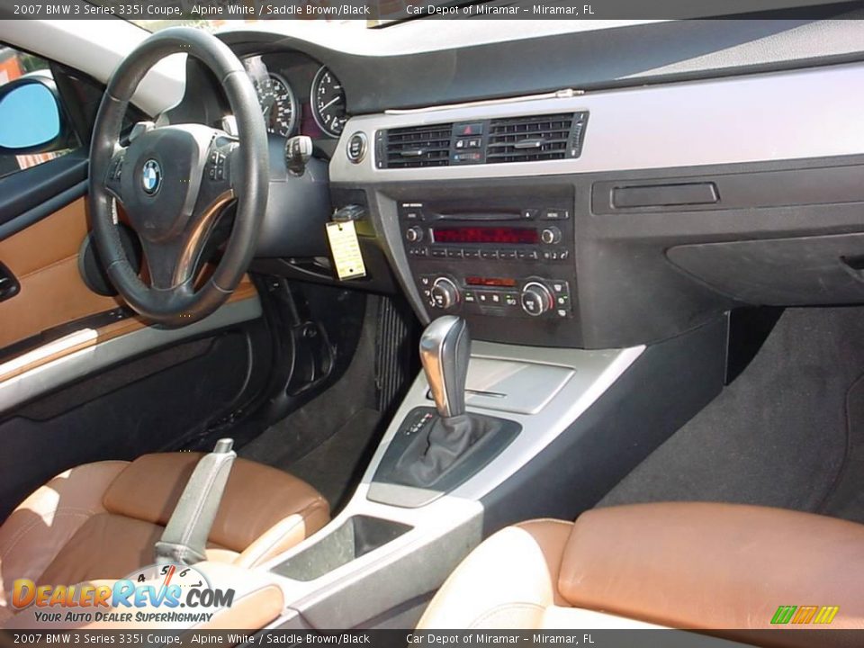 2007 BMW 3 Series 335i Coupe Alpine White / Saddle Brown/Black Photo #13