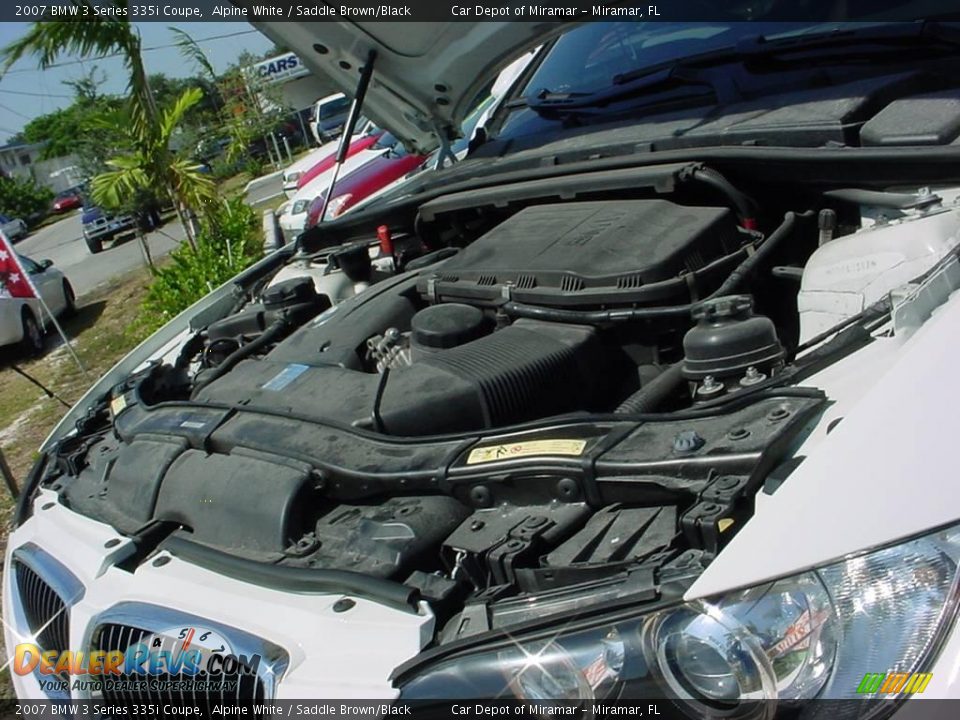 2007 BMW 3 Series 335i Coupe Alpine White / Saddle Brown/Black Photo #15