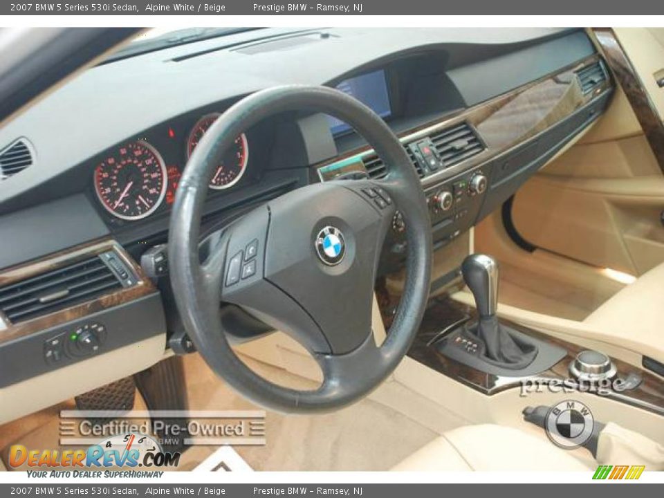 2007 BMW 5 Series 530i Sedan Alpine White / Beige Photo #4