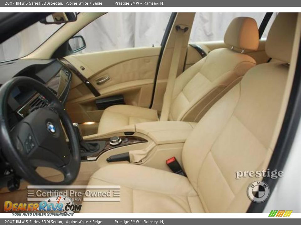 2007 BMW 5 Series 530i Sedan Alpine White / Beige Photo #5