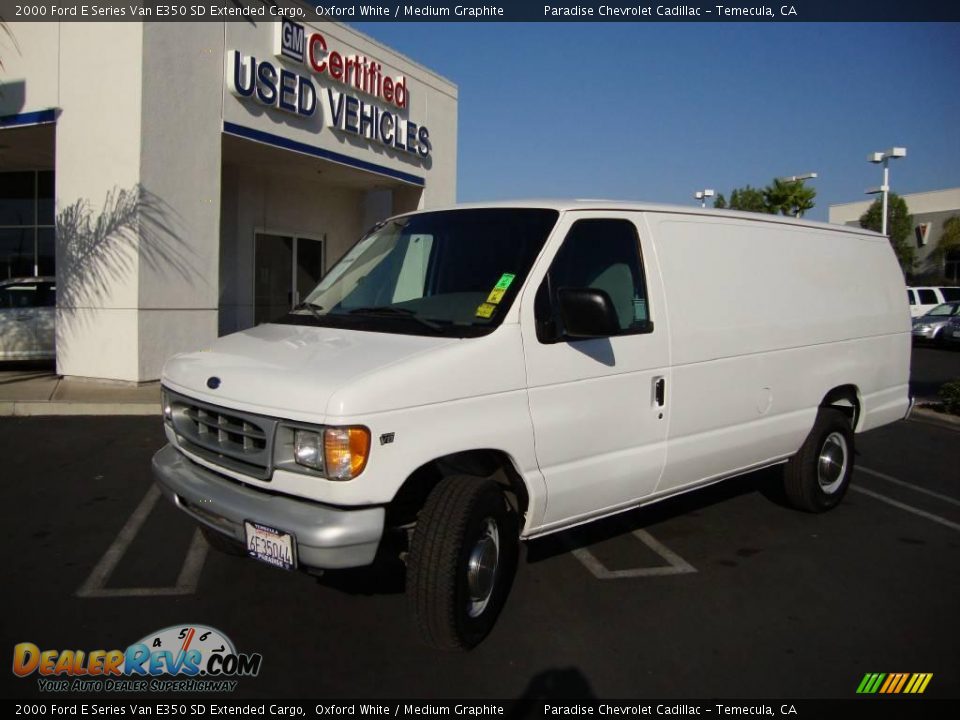 2000 Ford E Series Van E350 SD Extended Cargo Oxford White / Medium Graphite Photo #1
