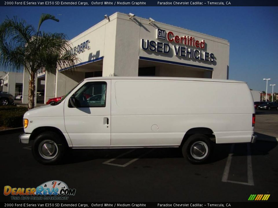 2000 Ford E Series Van E350 SD Extended Cargo Oxford White / Medium Graphite Photo #2