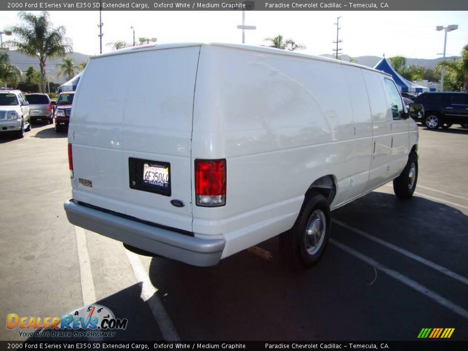 2000 Ford E Series Van E350 SD Extended Cargo Oxford White / Medium Graphite Photo #3