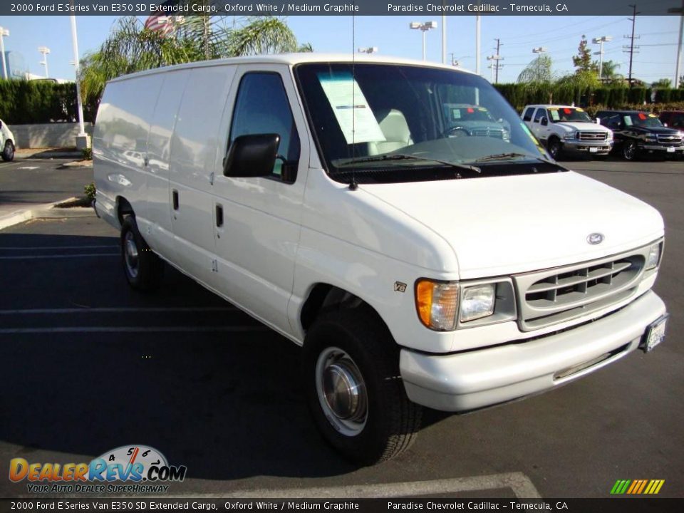 2000 Ford E Series Van E350 SD Extended Cargo Oxford White / Medium Graphite Photo #4