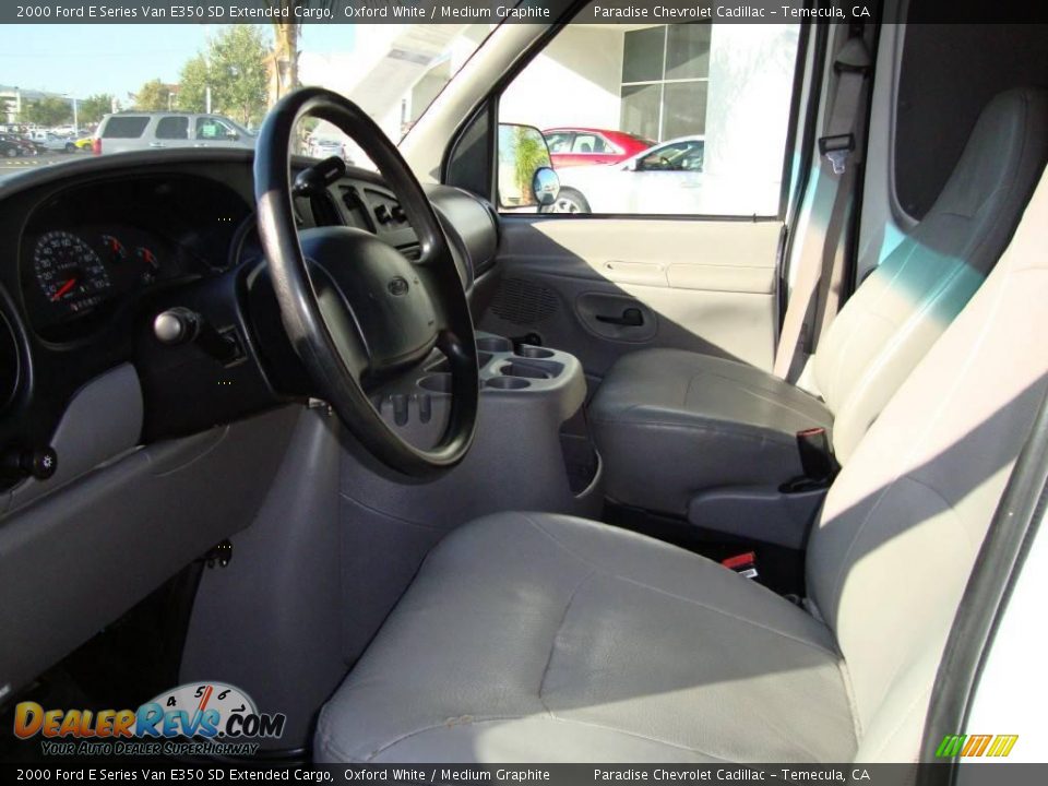 2000 Ford E Series Van E350 SD Extended Cargo Oxford White / Medium Graphite Photo #8