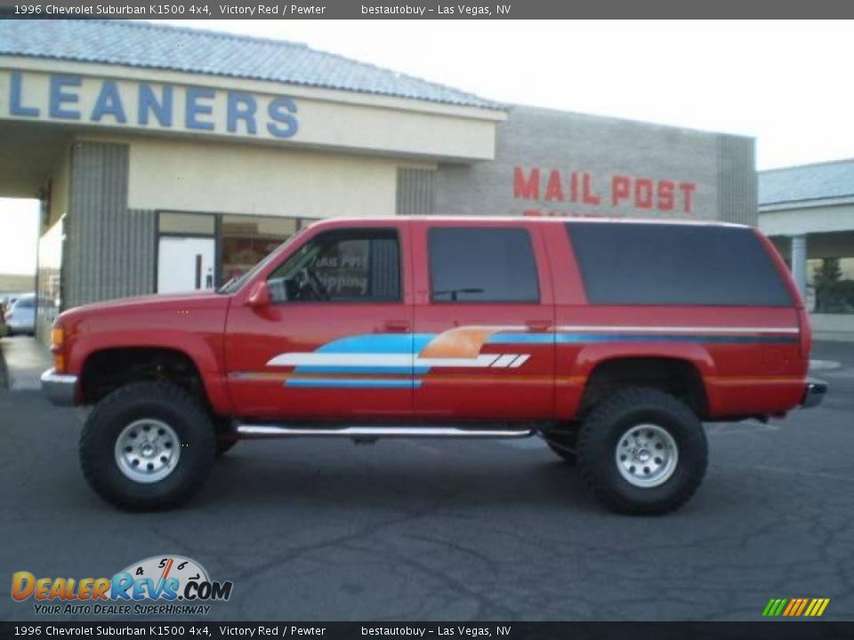 1996 Chevrolet Suburban K1500 4x4 Victory Red / Pewter Photo #1