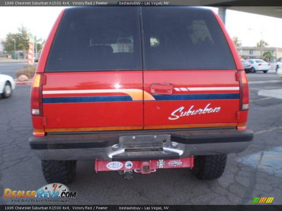 1996 Chevrolet Suburban K1500 4x4 Victory Red / Pewter Photo #6