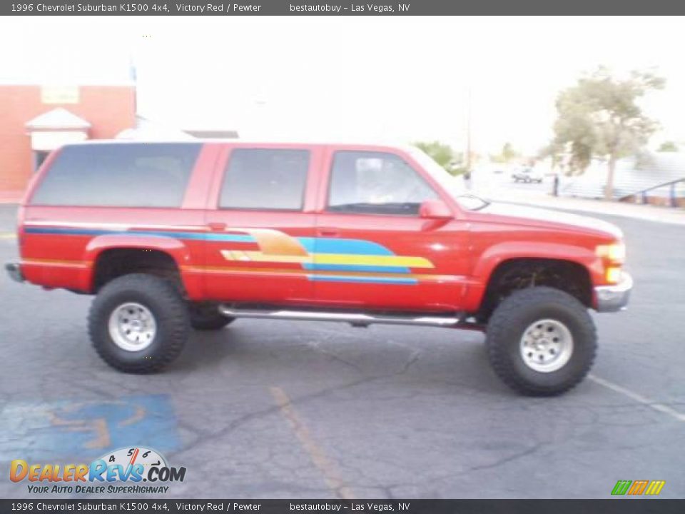 1996 Chevrolet Suburban K1500 4x4 Victory Red / Pewter Photo #11