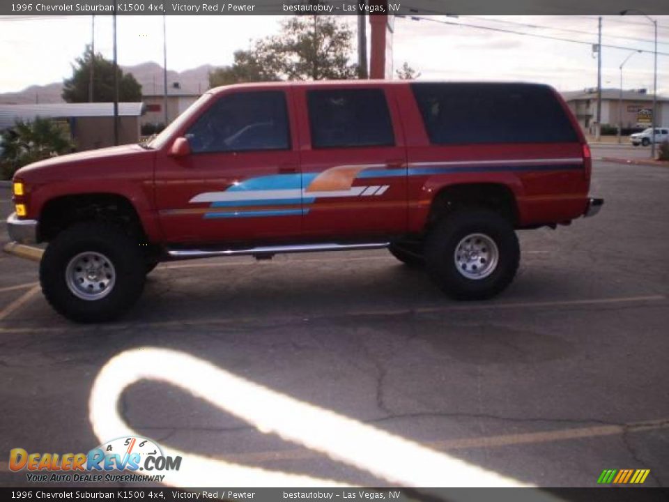 1996 Chevrolet Suburban K1500 4x4 Victory Red / Pewter Photo #30