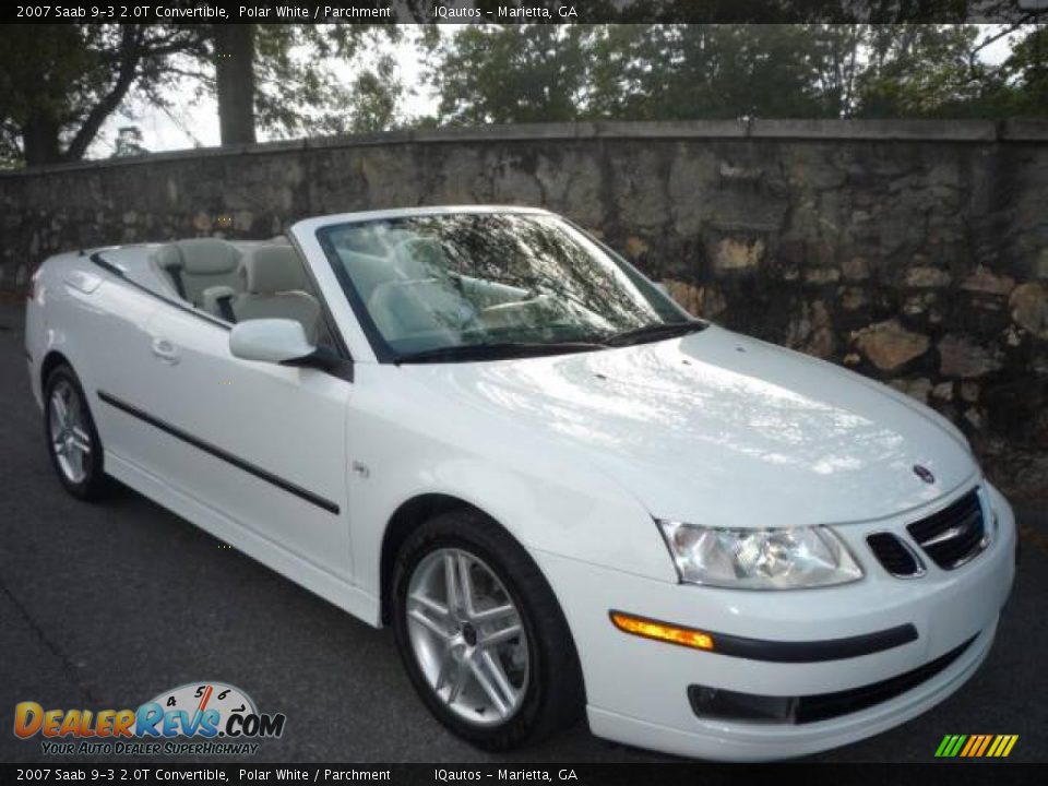 2007 Saab 9-3 2.0T Convertible Polar White / Parchment Photo #1