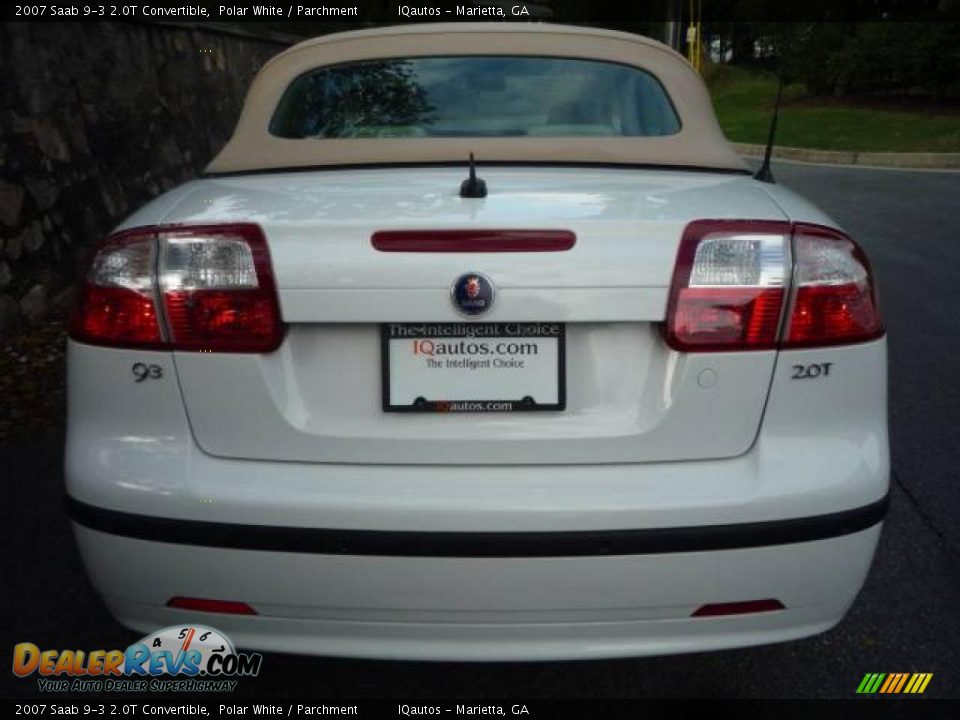 2007 Saab 9-3 2.0T Convertible Polar White / Parchment Photo #12