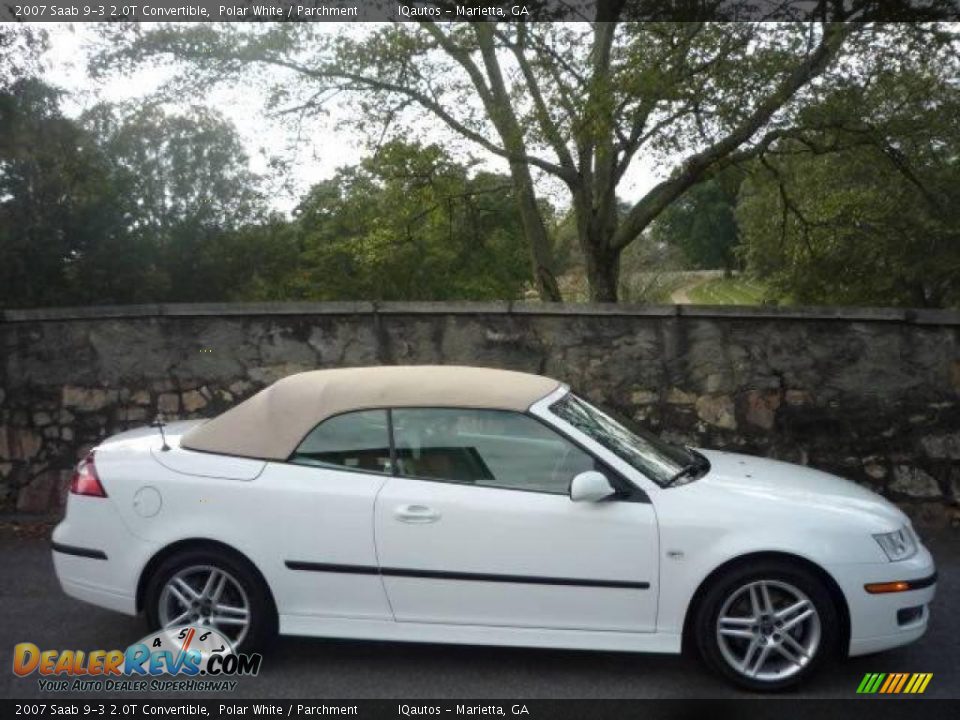 2007 Saab 9-3 2.0T Convertible Polar White / Parchment Photo #14