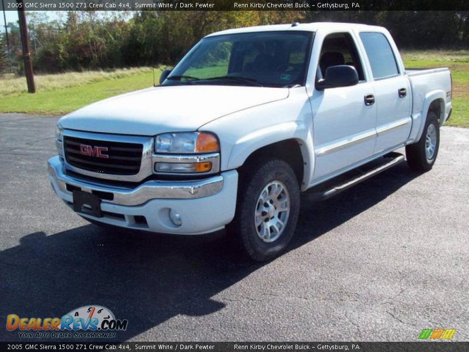 2005 GMC Sierra 1500 Z71 Crew Cab 4x4 Summit White / Dark Pewter Photo #2