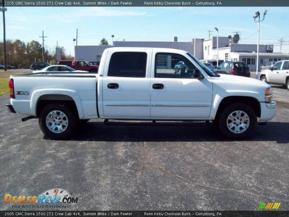2005 GMC Sierra 1500 Z71 Crew Cab 4x4 Summit White / Dark Pewter Photo #5