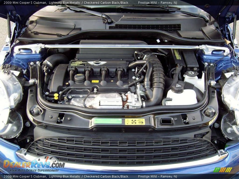 2009 Mini Cooper S Clubman Lightning Blue Metallic / Checkered Carbon Black/Black Photo #6