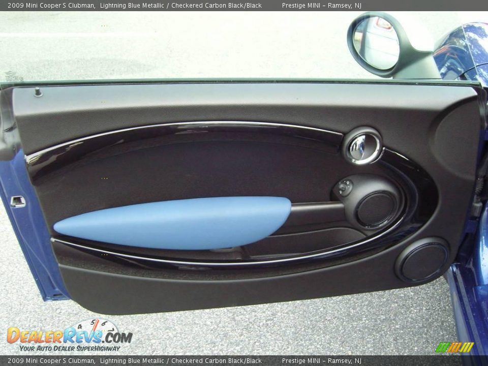 2009 Mini Cooper S Clubman Lightning Blue Metallic / Checkered Carbon Black/Black Photo #8