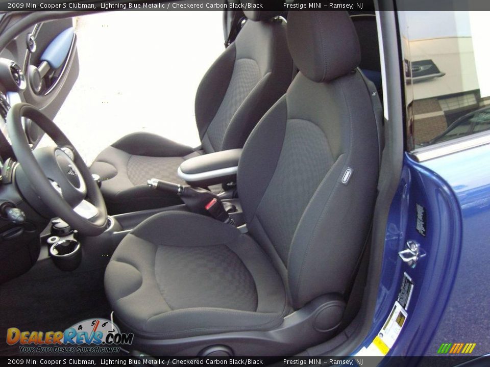 2009 Mini Cooper S Clubman Lightning Blue Metallic / Checkered Carbon Black/Black Photo #12