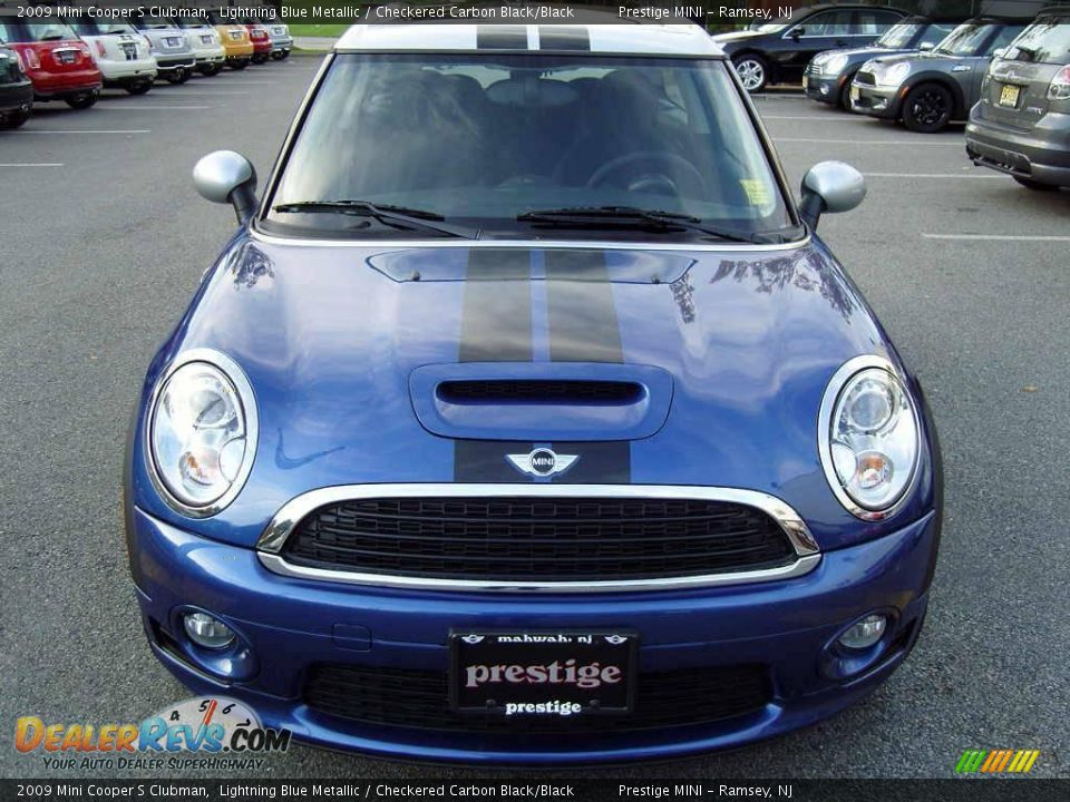 2009 Mini Cooper S Clubman Lightning Blue Metallic / Checkered Carbon Black/Black Photo #14