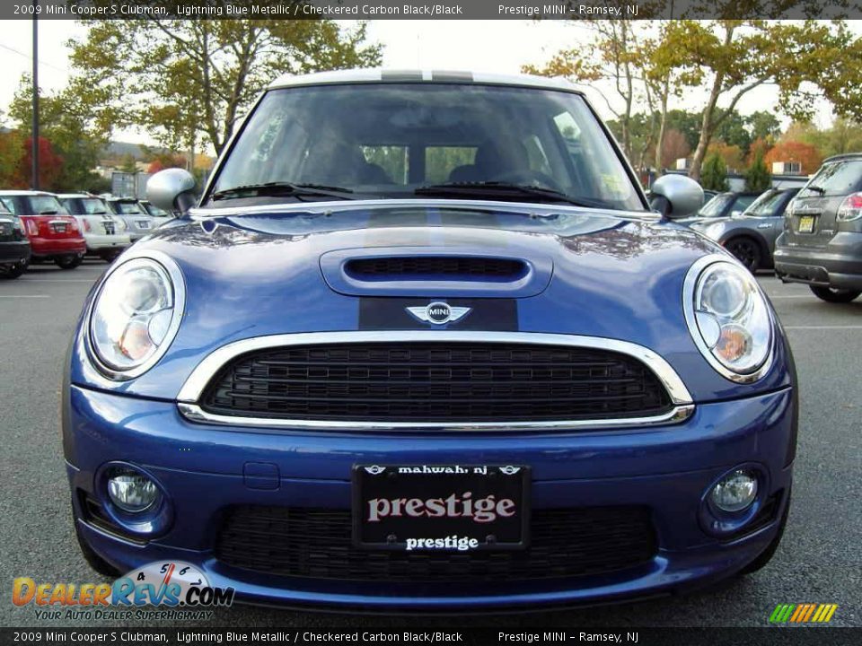2009 Mini Cooper S Clubman Lightning Blue Metallic / Checkered Carbon Black/Black Photo #15