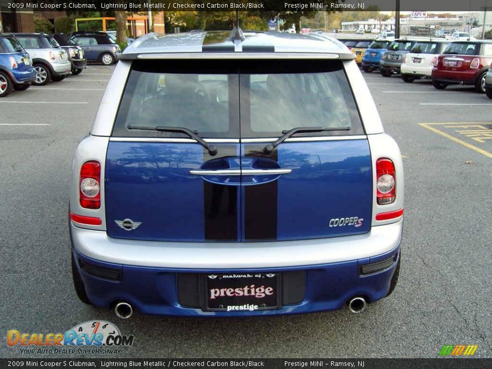 2009 Mini Cooper S Clubman Lightning Blue Metallic / Checkered Carbon Black/Black Photo #18