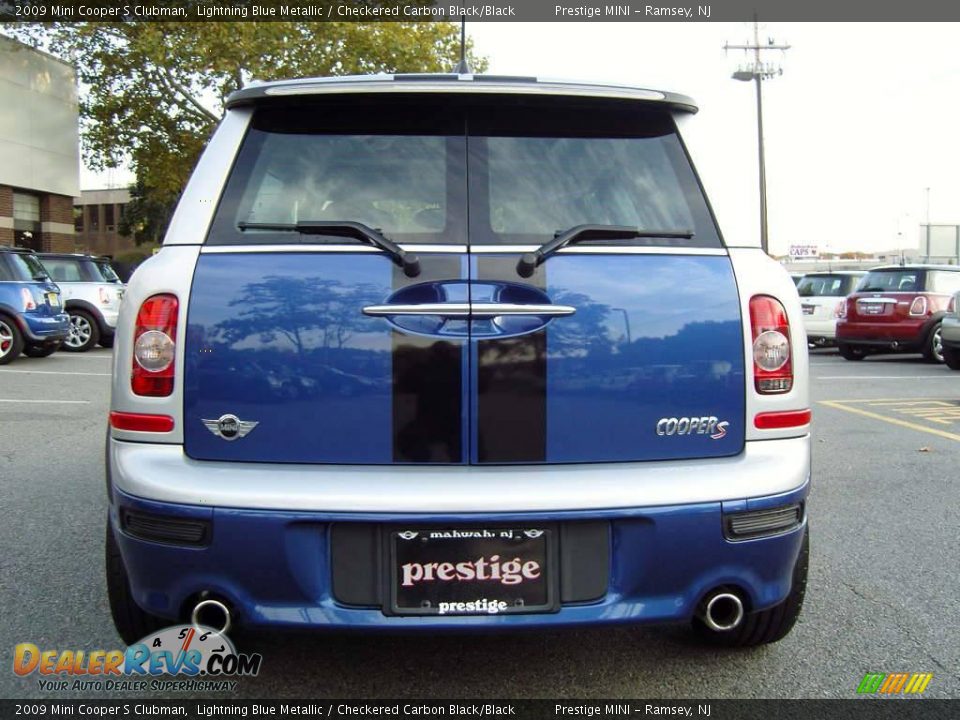 2009 Mini Cooper S Clubman Lightning Blue Metallic / Checkered Carbon Black/Black Photo #19