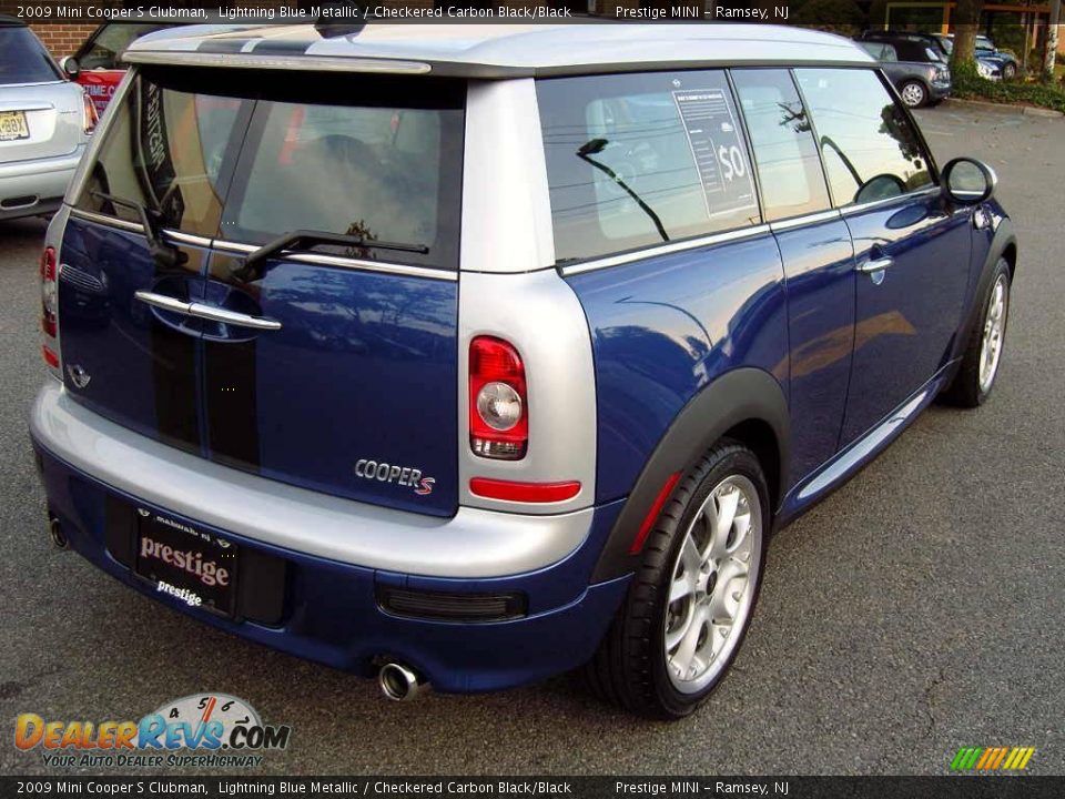 2009 Mini Cooper S Clubman Lightning Blue Metallic / Checkered Carbon Black/Black Photo #20