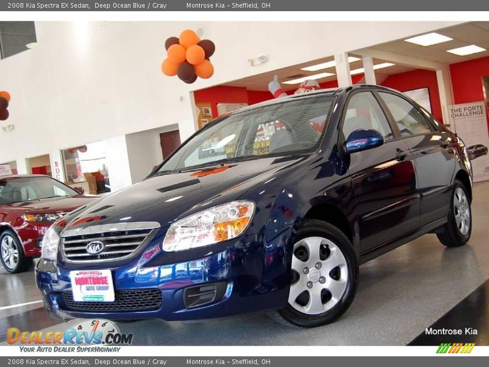 2008 Kia Spectra EX Sedan Deep Ocean Blue / Gray Photo #1
