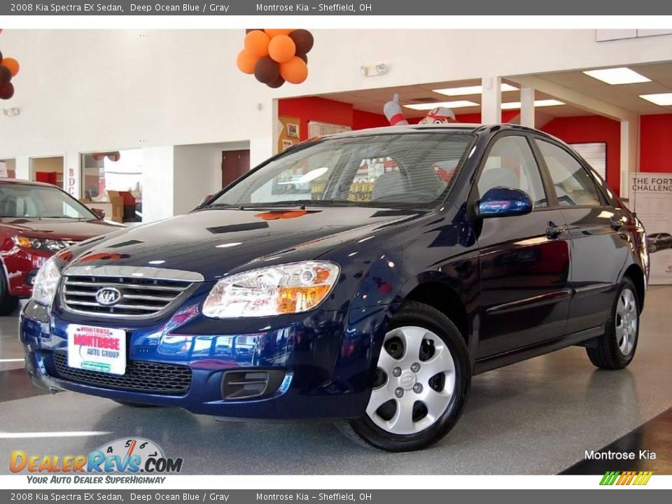 2008 Kia Spectra EX Sedan Deep Ocean Blue / Gray Photo #2