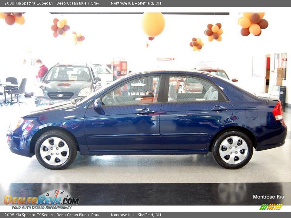 2008 Kia Spectra EX Sedan Deep Ocean Blue / Gray Photo #3