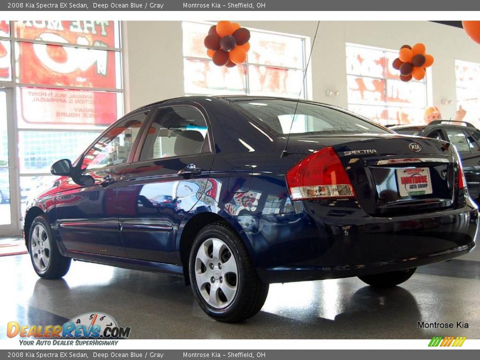 2008 Kia Spectra EX Sedan Deep Ocean Blue / Gray Photo #4