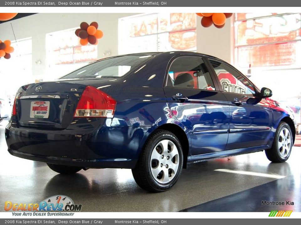 2008 Kia Spectra EX Sedan Deep Ocean Blue / Gray Photo #7