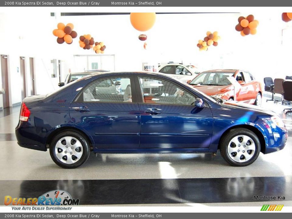 2008 Kia Spectra EX Sedan Deep Ocean Blue / Gray Photo #8