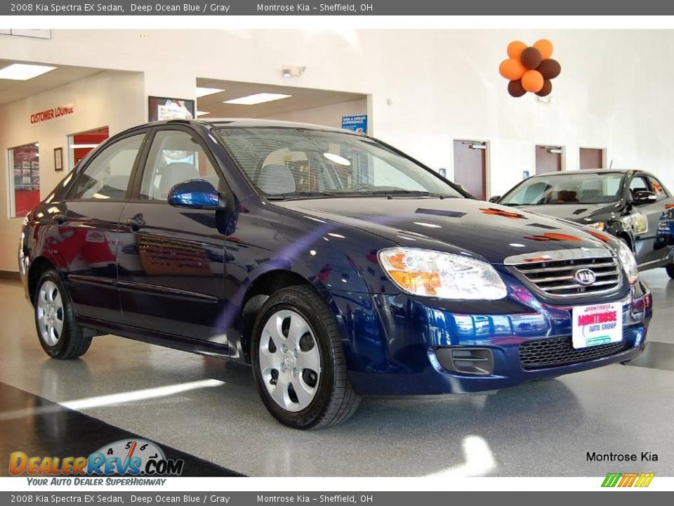 2008 Kia Spectra EX Sedan Deep Ocean Blue / Gray Photo #9