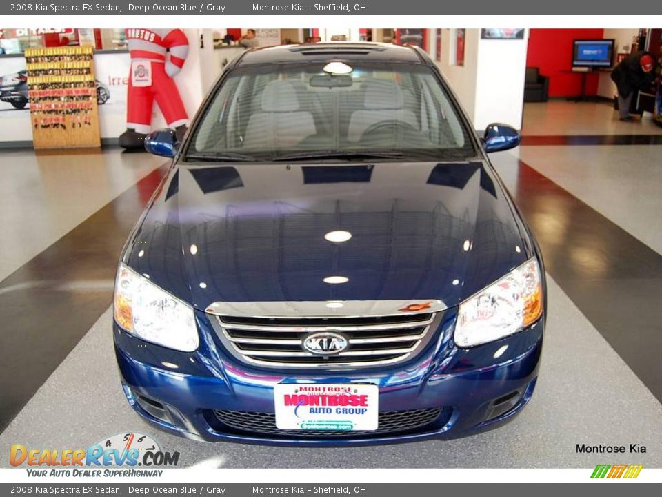 2008 Kia Spectra EX Sedan Deep Ocean Blue / Gray Photo #10