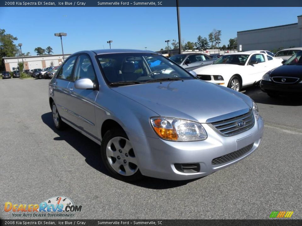 2008 Kia Spectra EX Sedan Ice Blue / Gray Photo #1