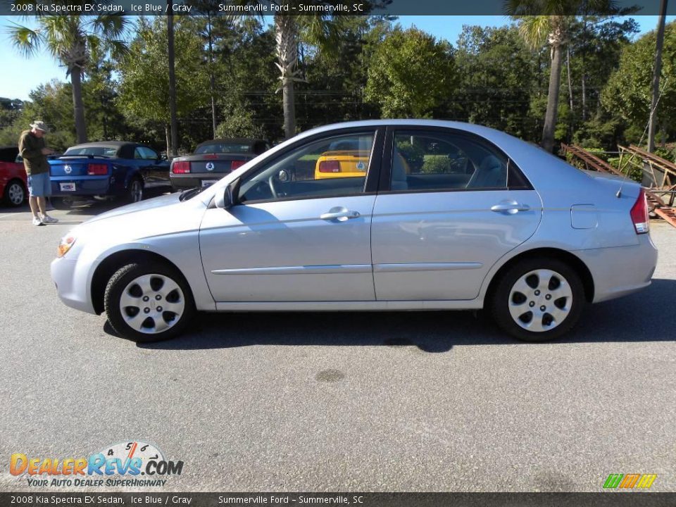 2008 Kia Spectra EX Sedan Ice Blue / Gray Photo #2