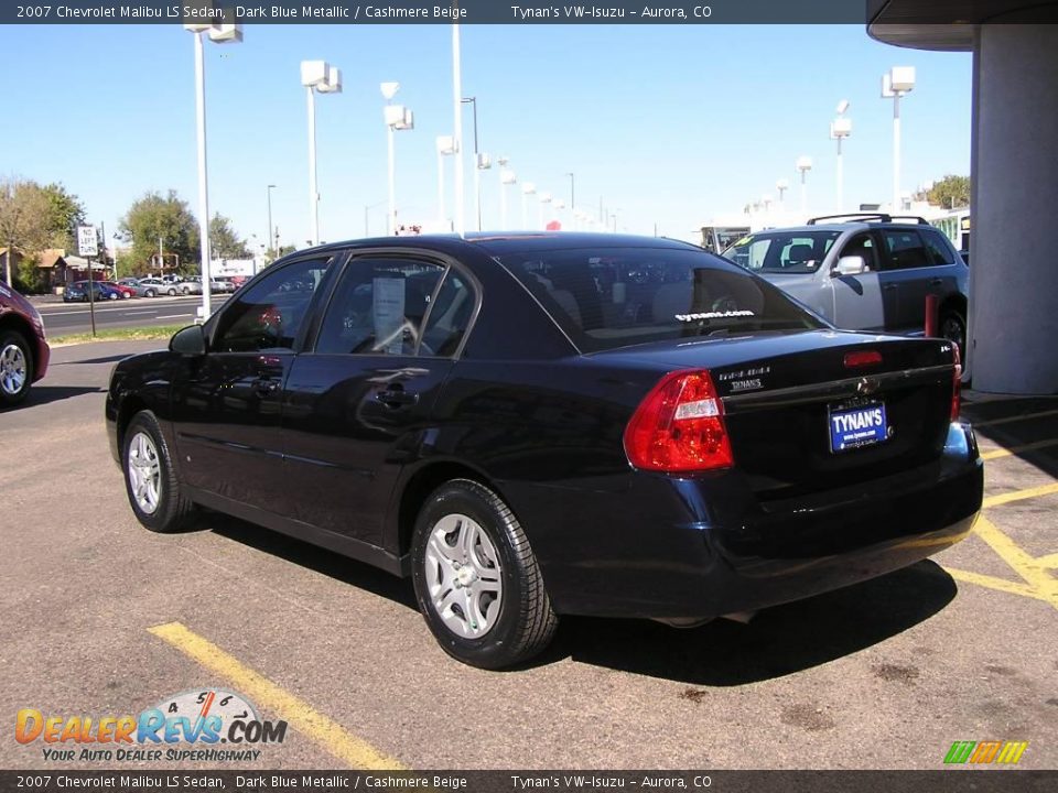 2007 Chevrolet Malibu LS Sedan Dark Blue Metallic / Cashmere Beige Photo #4