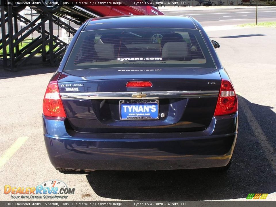 2007 Chevrolet Malibu LS Sedan Dark Blue Metallic / Cashmere Beige Photo #5