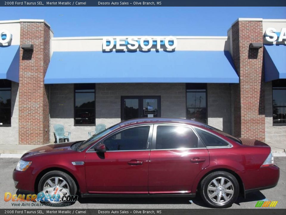 2008 Ford Taurus SEL Merlot Metallic / Camel Photo #1