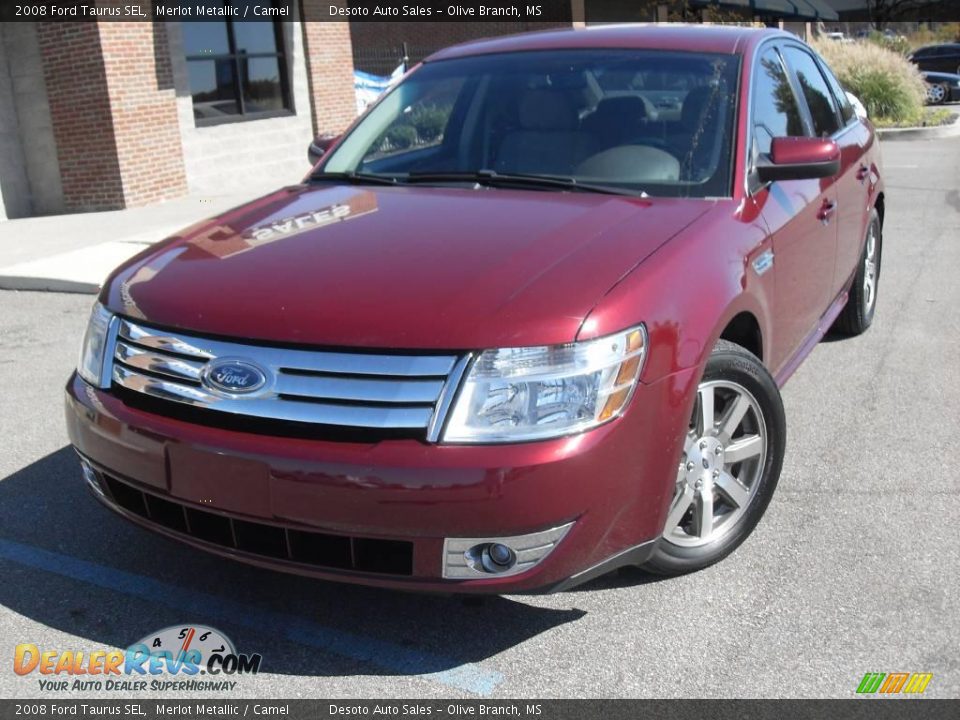 2008 Ford Taurus SEL Merlot Metallic / Camel Photo #2