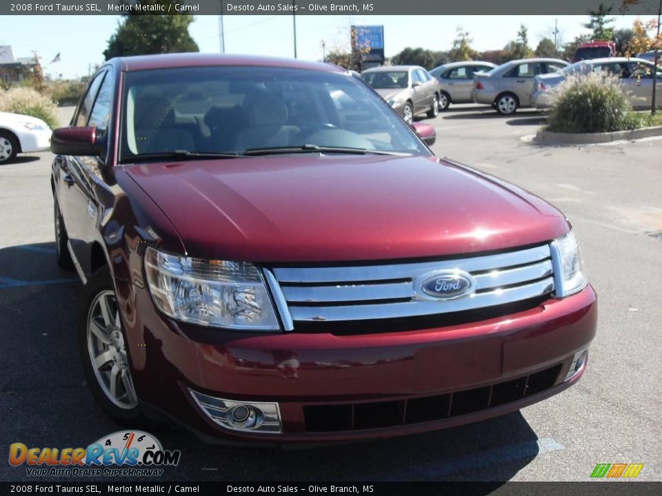 2008 Ford Taurus SEL Merlot Metallic / Camel Photo #4