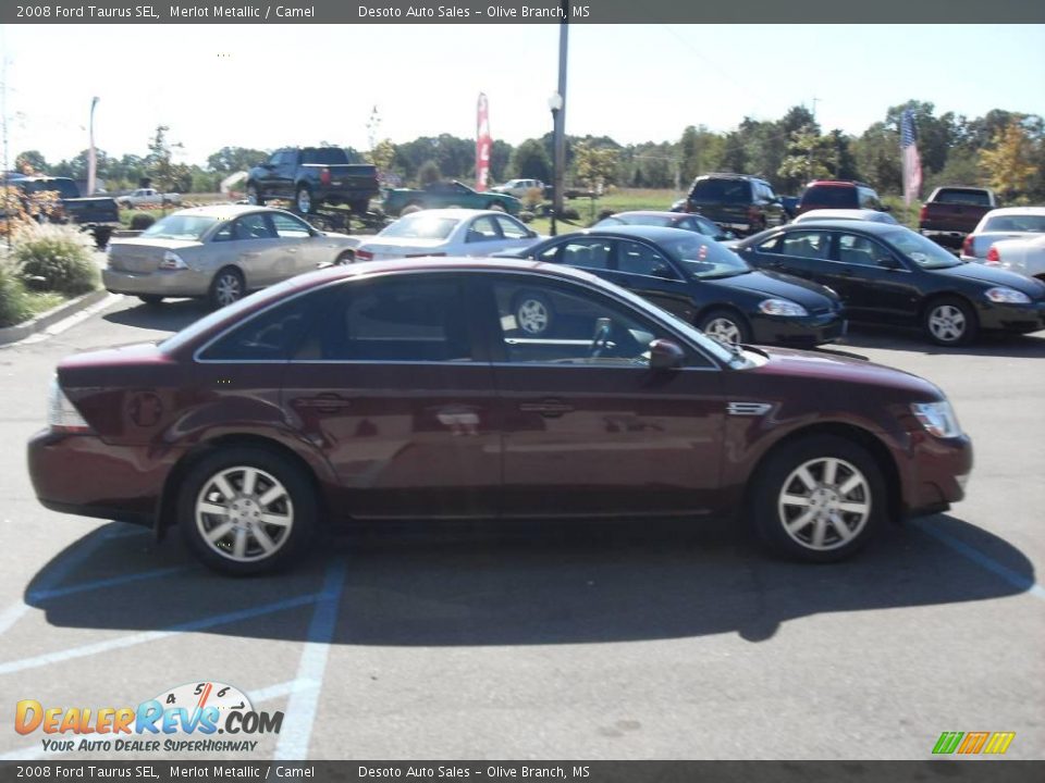2008 Ford Taurus SEL Merlot Metallic / Camel Photo #5